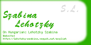 szabina lehotzky business card